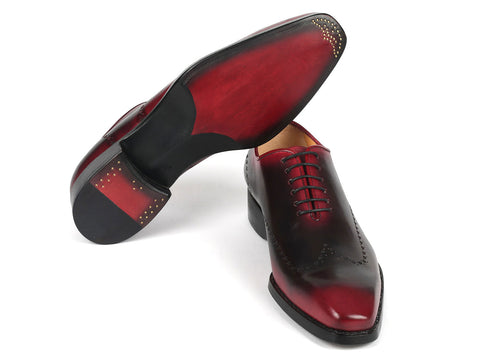 Paul Parkman Goodyear Welted Men's Red & Black Oxford Shoes (ID#081-B51)