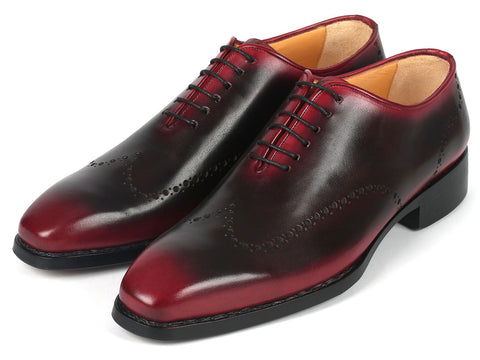 Paul Parkman Goodyear Welted Men's Red & Black Oxford Shoes (ID#081-B51)