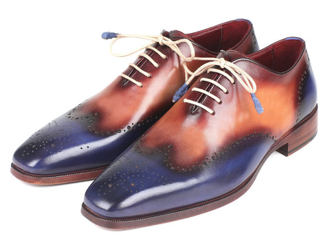 Paul Parkman Blue & Camel Wingtip Oxfords (ID#097BX11)