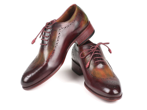 Paul Parkman Opanka Construction Green & Bordeaux Oxfords (ID#726-GRE-BOR)