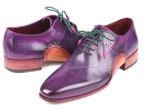 Paul Parkman Opanka Construction Purple Hand-Painted Oxfords (ID#OPK66KD)