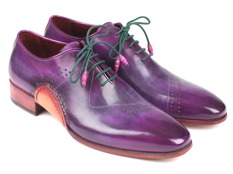 Paul Parkman Opanka Construction Purple Hand-Painted Oxfords (ID#OPK66KD)