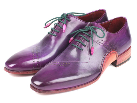 Paul Parkman Opanka Construction Purple Hand-Painted Oxfords (ID#OPK66KD)