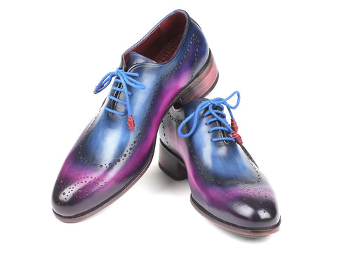 Paul Parkman Opanka Construction Blue & Purple Oxfords (ID#726-BLU-PUR)