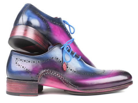 Paul Parkman Opanka Construction Blue & Purple Oxfords (ID#726-BLU-PUR)