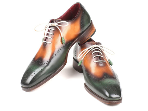 Paul Parkman Green & Camel Wingtip Oxfords (ID#097GV22)