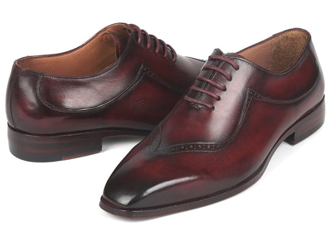 Paul Parkman Dark Bordeaux Hand-Painted Men's Oxfords (ID#35BRD25)