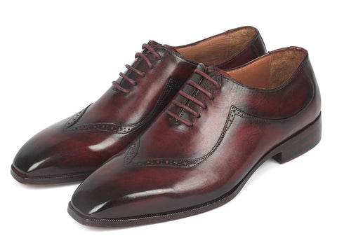 Paul Parkman Dark Bordeaux Hand-Painted Men's Oxfords (ID#35BRD25)