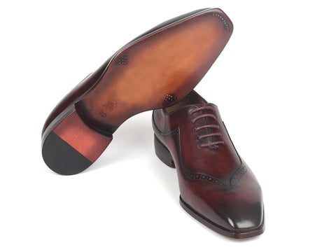 Paul Parkman Dark Bordeaux Hand-Painted Men's Oxfords (ID#35BRD25)