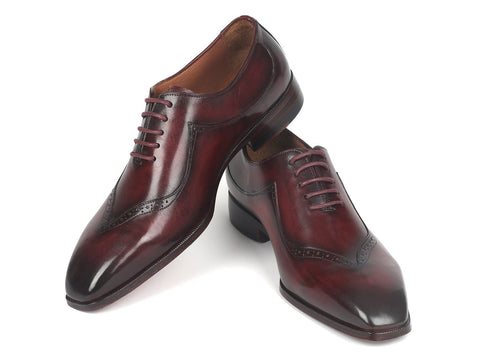 Paul Parkman Dark Bordeaux Hand-Painted Men's Oxfords (ID#35BRD25)