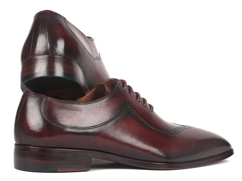 Paul Parkman Dark Bordeaux Hand-Painted Men's Oxfords (ID#35BRD25)