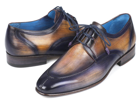 Paul Parkman Ghillie Lacing Camel & Purple Dress Shoes (ID#GU566PRP)