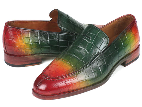 Paul Parkman Crocodile Embossed Calfskin Multicolor Loafer (ID#7339-SPR)