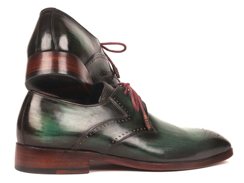 Paul Parkman Men's Green Medallion Toe Derby Shoes (ID#6584-GRN)