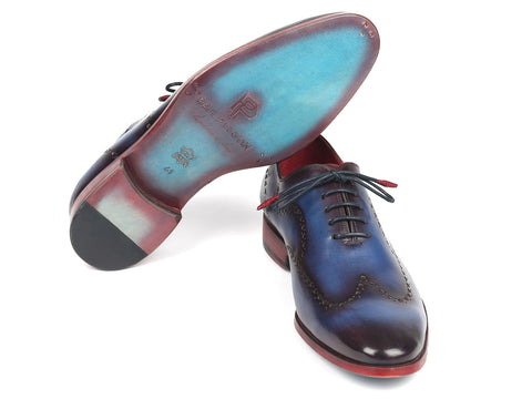 Paul Parkman Men's Wingtip Oxfords Blue & Purple (ID#741-PRP)