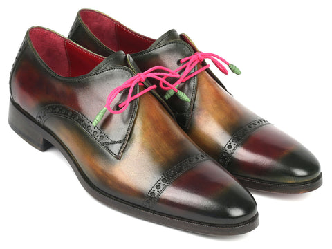 Paul Parkman Men's Multicolored Cap Toe Derby Shoes (ID#1247-MLT)