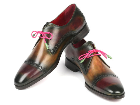 Paul Parkman Men's Multicolored Cap Toe Derby Shoes (ID#1247-MLT)