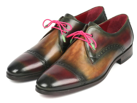 Paul Parkman Men's Multicolored Cap Toe Derby Shoes (ID#1247-MLT)