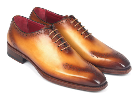 Paul Parkman Goodyear Welted Punched Oxfords Camel (ID#7614-CML)