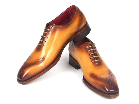 Paul Parkman Goodyear Welted Punched Oxfords Camel (ID#7614-CML)