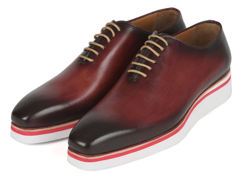 Paul Parkman Men's Smart Casual Wholecut Oxfords Bordeaux (ID#191-BRD)