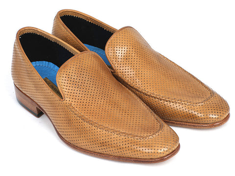 Paul Parkman Perforated Leather Loafers Beige  (ID#874-BEJ)