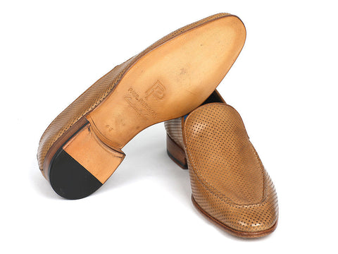 Paul Parkman Perforated Leather Loafers Beige  (ID#874-BEJ)