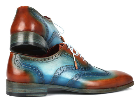 Paul Parkman Men's Wingtip Oxfords Turquoise & Tobacco (ID#228-TRQ)