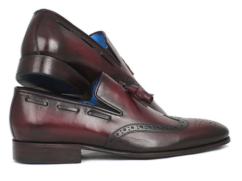 Paul Parkman Men's Wingtip Tassel Loafers Bordeaux (ID#WL34-BRD)