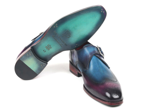 Paul Parkman Single Monkstraps Blue & Purple (ID#948-BLU-PRP)