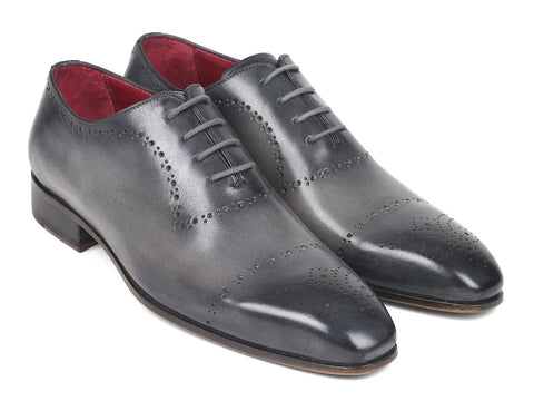 Paul Parkman Grey Hand-Painted Classic Brogues (ID#ZLS34GRY)