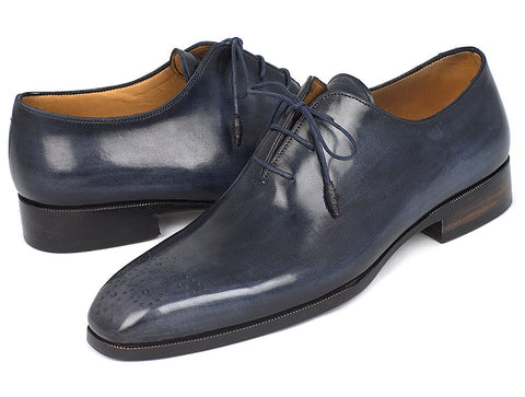 Paul Parkman Men's Navy Wholecut Oxfords (ID#KR254NVY)