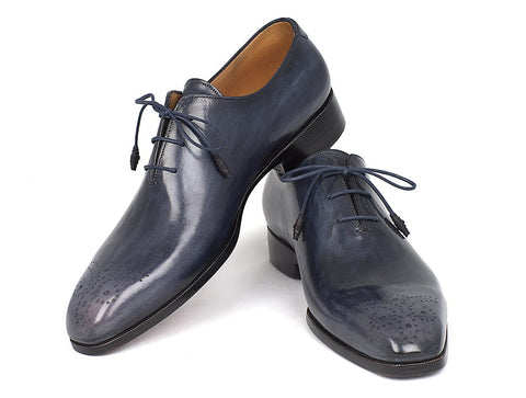 Paul Parkman Men's Navy Wholecut Oxfords (ID#KR254NVY)