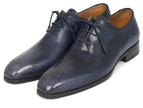 Paul Parkman Men's Navy Wholecut Oxfords (ID#KR254NVY)