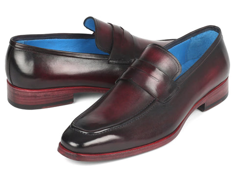 Paul Parkman Men's Purple Burnished Penny Loafers (ID#10PR23)