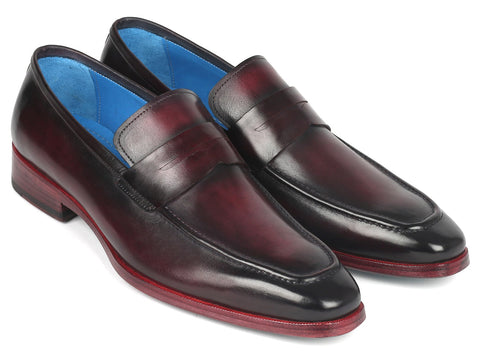 Paul Parkman Men's Purple Burnished Penny Loafers (ID#10PR23)