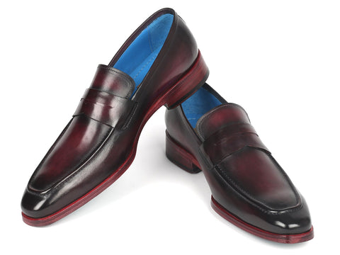 Paul Parkman Men's Purple Burnished Penny Loafers (ID#10PR23)