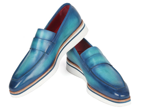 Paul Parkman Men's Smart Casual Loafers Blue (ID#183-BLU-TRQ)