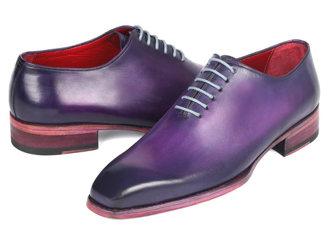 Paul Parkman Goodyear Welted Wholecut Oxfords Purple Hand-Painted (ID#044PRP)