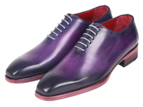 Paul Parkman Goodyear Welted Wholecut Oxfords Purple Hand-Painted (ID#044PRP)