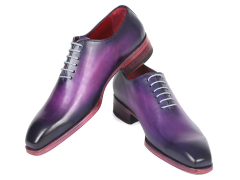 Paul Parkman Goodyear Welted Wholecut Oxfords Purple Hand-Painted (ID#044PRP)