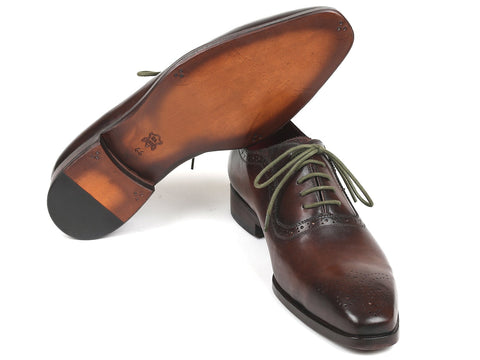 Paul Parkman Men's Brown Medallion Toe Oxfords (ID#FS78BW)