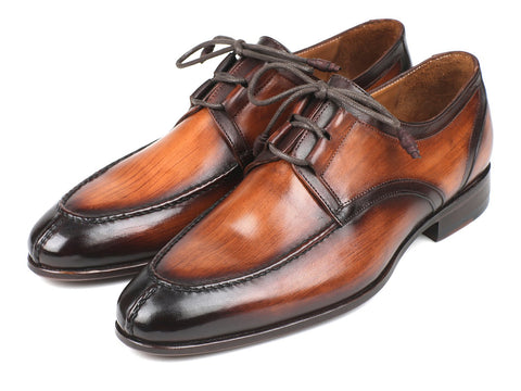 Paul Parkman Ghillie Lacing Brown Burnished Dress Shoes (ID#GU567BRW)