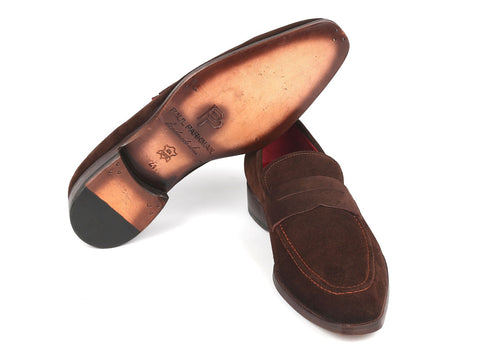 Paul Parkman Men's Penny Loafers Brown Suede (ID#10SD83)