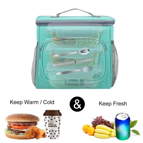 Thermal Insulated Lunch Bag Tote Box Picnic Tote Travel Accessory Organizer Tool