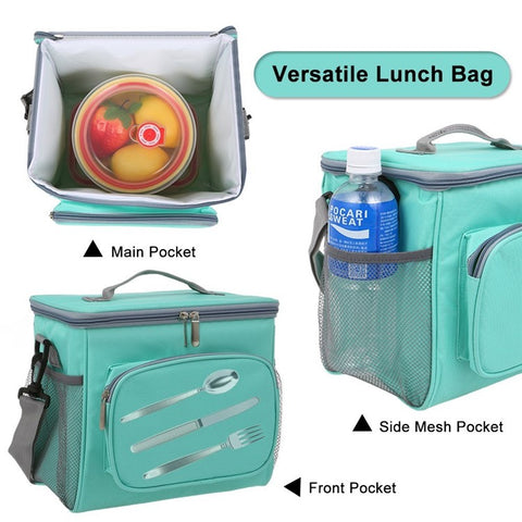 Thermal Insulated Lunch Bag Tote Box Picnic Tote Travel Accessory Organizer Tool