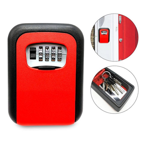 4-Digit Combination Lock Wall Mounted Key Storage Box Security Car Home Key Safe Box