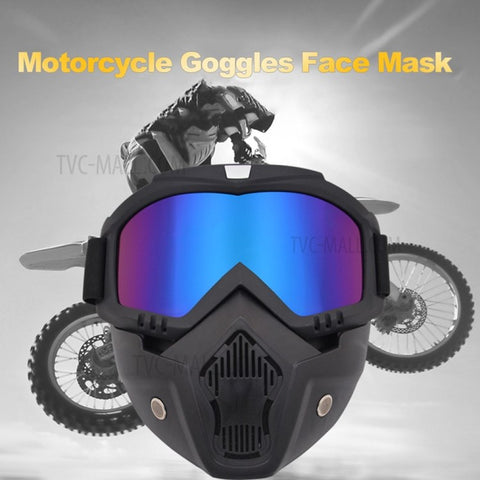 Motorcycle Goggles Mask Detachable Road Riding Windproof Helmet Glasses for Outdoor Activities