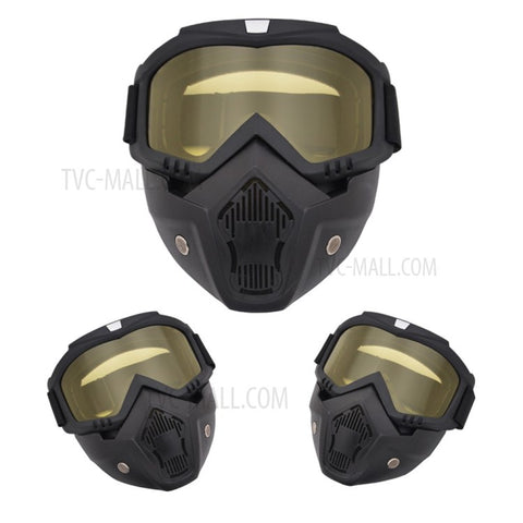 Motorcycle Goggles Mask Detachable Road Riding Windproof Helmet Glasses for Outdoor Activities