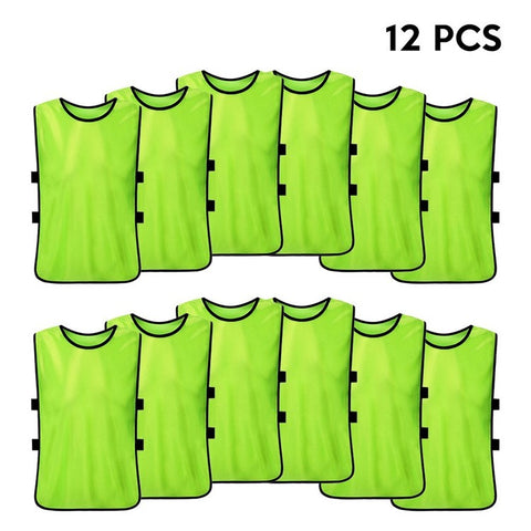 12PCS Adults Soccer Quick Drying Football Vest Practice Sports Vest Breathable Bibs